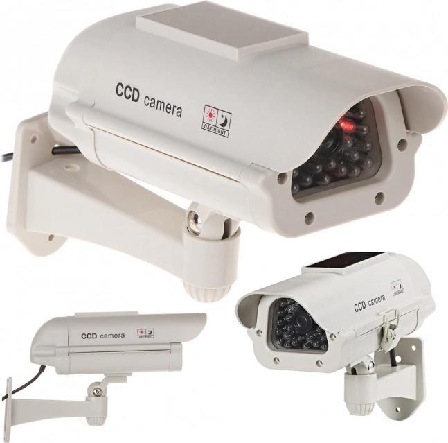 Solar dummy security camera with flashing LED