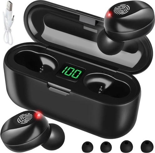 draadloze bluetooth-oordopjes met powerbank