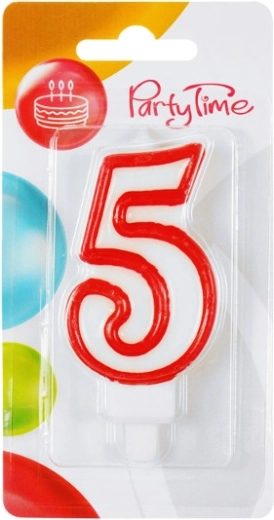 Birthday candle number 5 – red