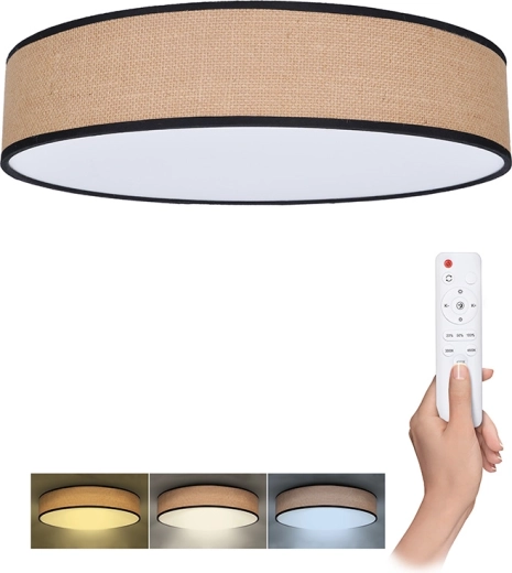 Solight LED plafond- en wandlamp Brownie met afstandsbediening, 60 W, 4200 lm, 50 cm, CCT, dimbaar