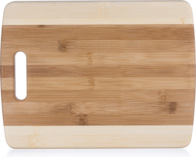 Brillante bamboe snijplank met opening 33 × 25 cm