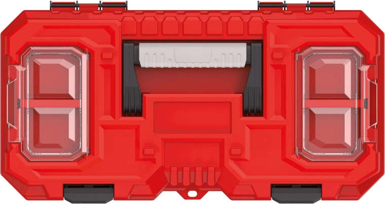 Twee transparante organizers in het deksel
