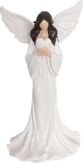 White ceramic angel with heart
