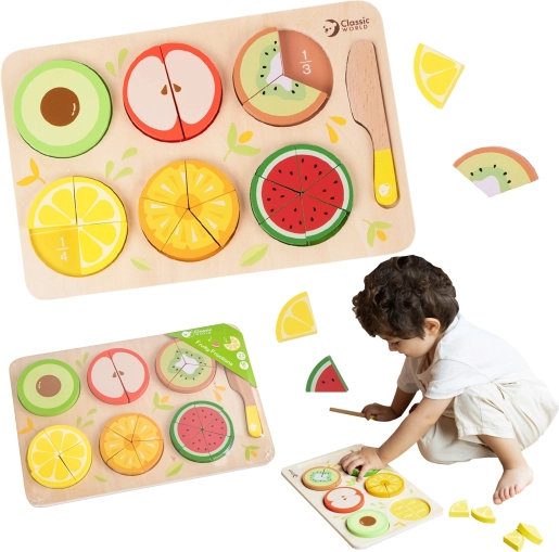 Fruits en bois à découper Montessori 23 pièces