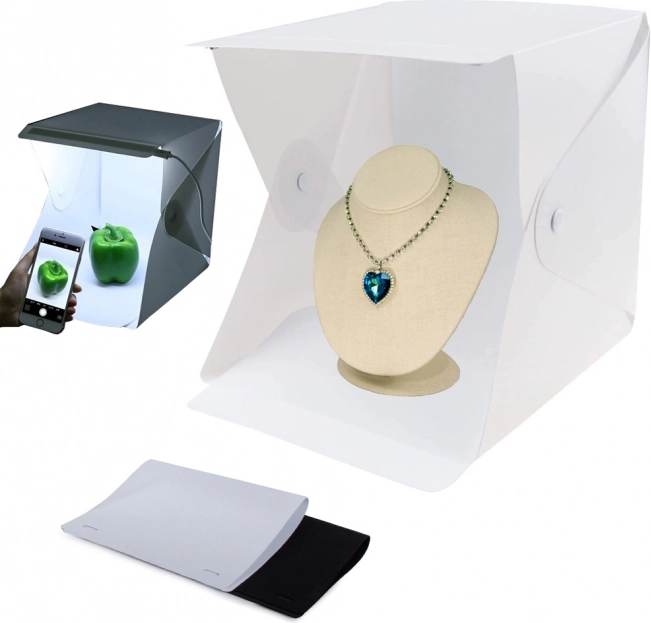 Shadowless light photo tent with LED strip 20 diodes, 24 × 22 × 24 cm