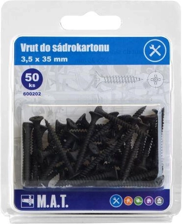 Vis pour plaques de plâtre 3,5 × 35 mm filet fin phosphaté (50 pcs)