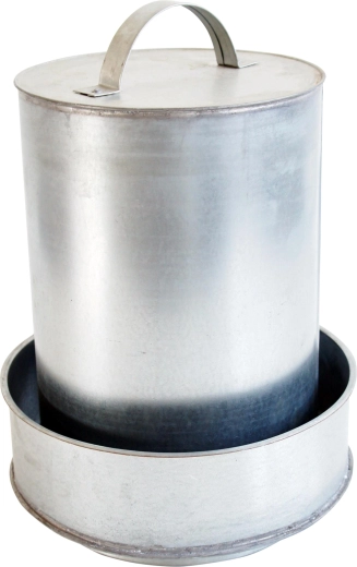Hat-style drinker 14 l, galvanized double-walled