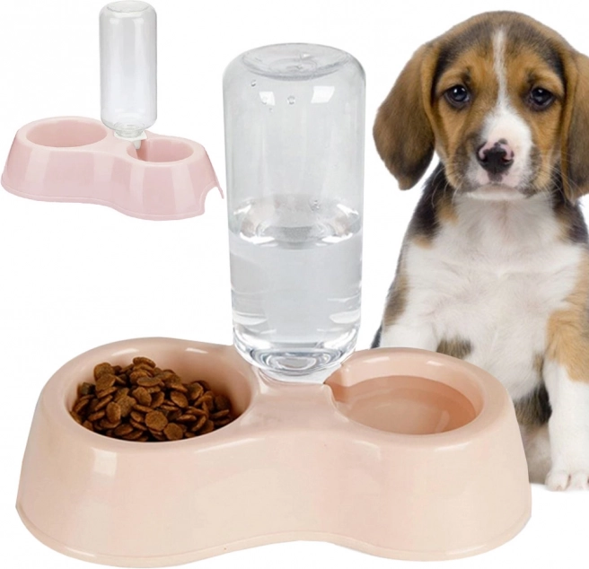 Doppelschüssel mit Wasserspender für Hunde und Katzen