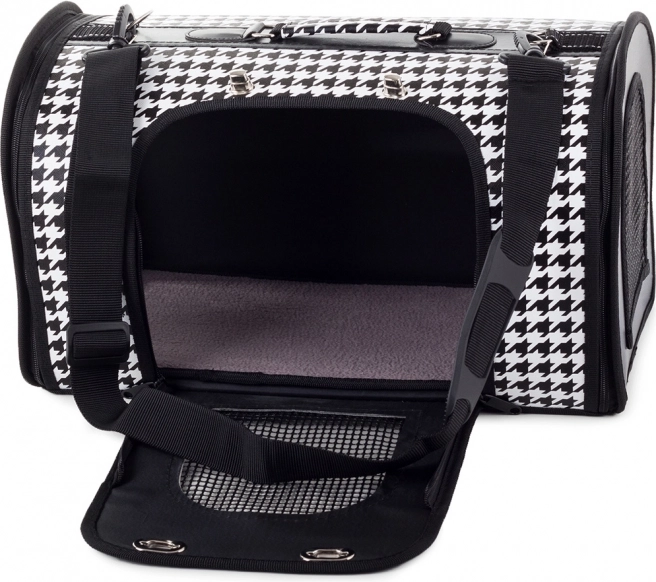 Pet carrier bag 44 cm – houndstooth, ventilated and water-resistant
