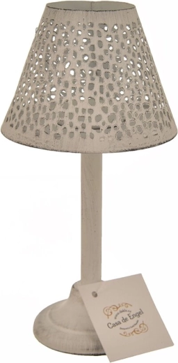 Metall-Kerzenhalter Laterne weiß mit Punktdekor 20 cm