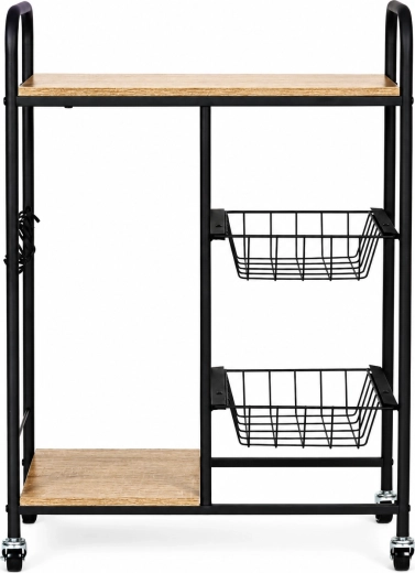 2 pull-out metal baskets and side hooks