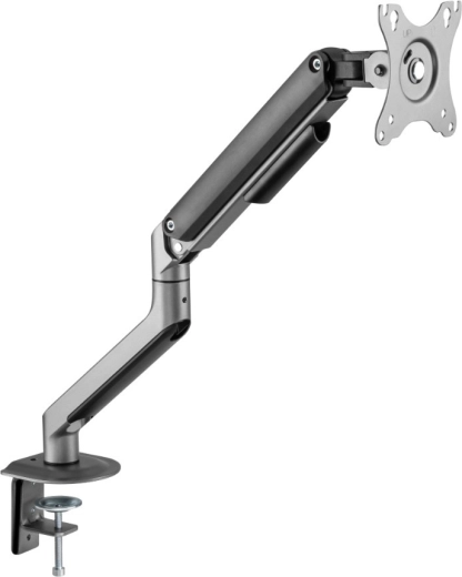 Adjustable desk monitor arm for 17–32-inch monitors, gray