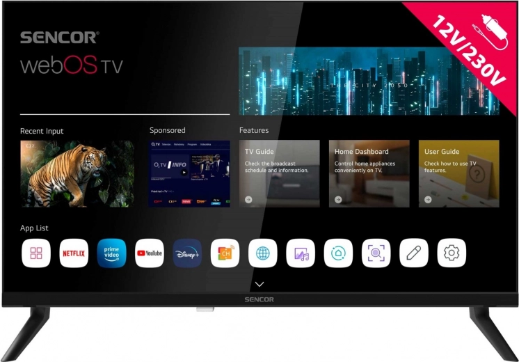 Téléviseur intelligent Sencor avec webOS et écran HD de 24 pouces