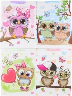 Cadeautas met uilenmotief 31 × 42 × 12 cm