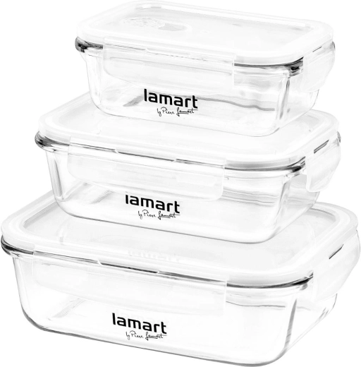 Lamart Air, ensemble de 3 boîtes rectangulaires en verre