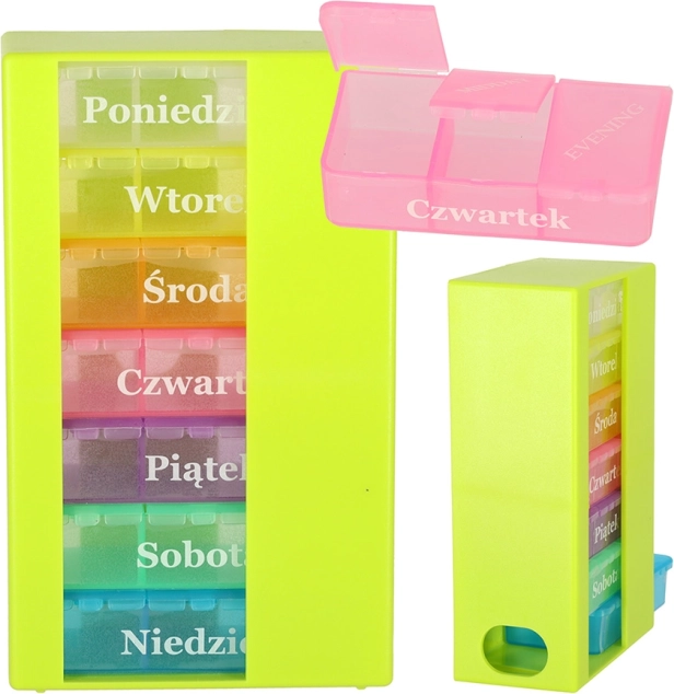 Wekelijkse pillenorganizer met 3 vakjes per dag