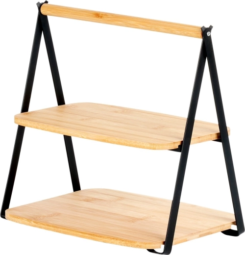 Structure métallique stable et plateaux en bambou