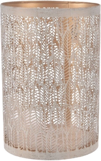 Metalen kandelaar LEAF beige-goud