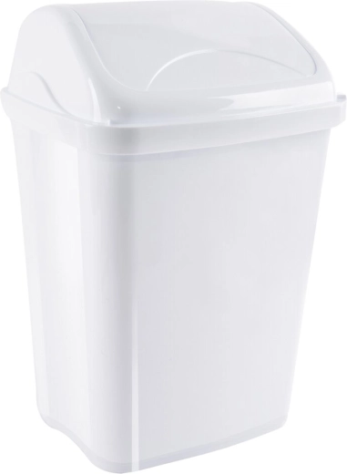 Vittario afvalbak met kanteldeksel 10 l wit