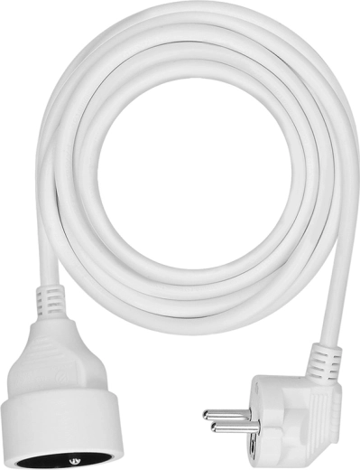 Solight verlengsnoer met contrastekker, 1 stopcontact, 5 m, wit - 1 stuk
