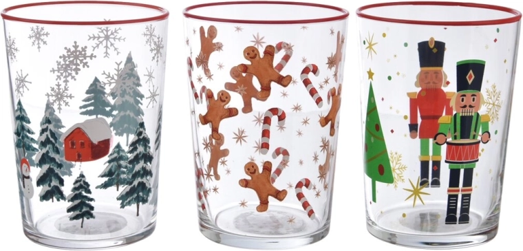 Christmas glass 510 ml (3 decor variants)