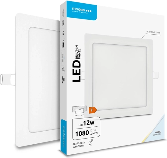 Modee Lighting LED verzonken vierkant paneel 12 W koel wit 1080 lm