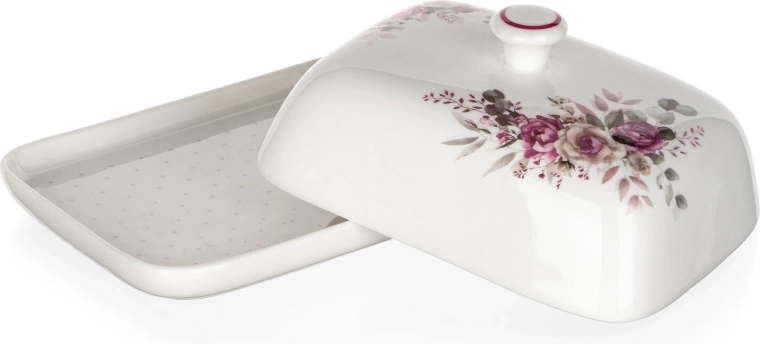 Practical lid with handle keeps butter fresh