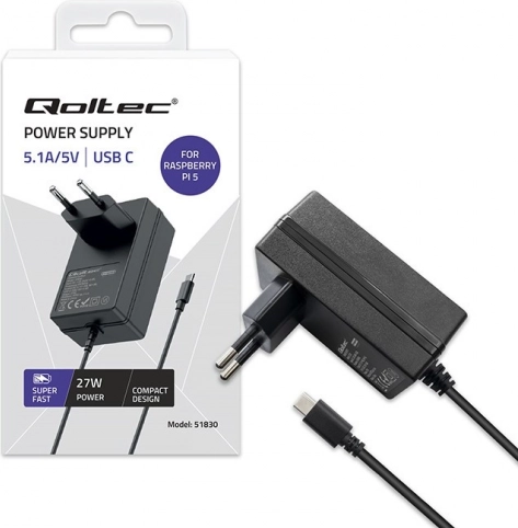 Lader Super FAST PD voor Raspberry Pi 5 met USB-C 27W