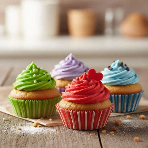 Set gestreepte papieren muffinvormpjes