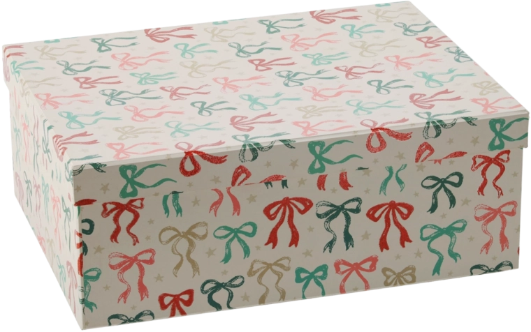 Weihnachts-Geschenkbox mit Schleife 33 × 24 × 12,5 cm