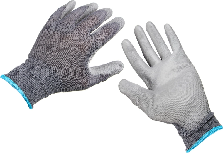 Work gloves dipped in PU, size M/8