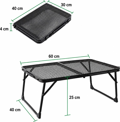 Klappbarer Campingtisch 60 × 40 cm