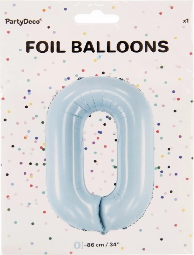 Ballon en aluminium chiffre 0 bleu 86 cm
