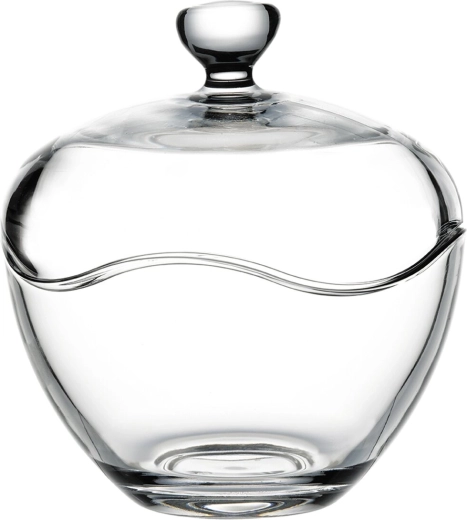 Glass sugar bowl with lid PSB 13 cm