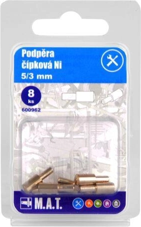 Pennetje plankdrager 5/3 mm, nikkel, 8 st.