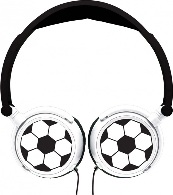 Kids foldable wired headphones with football motif