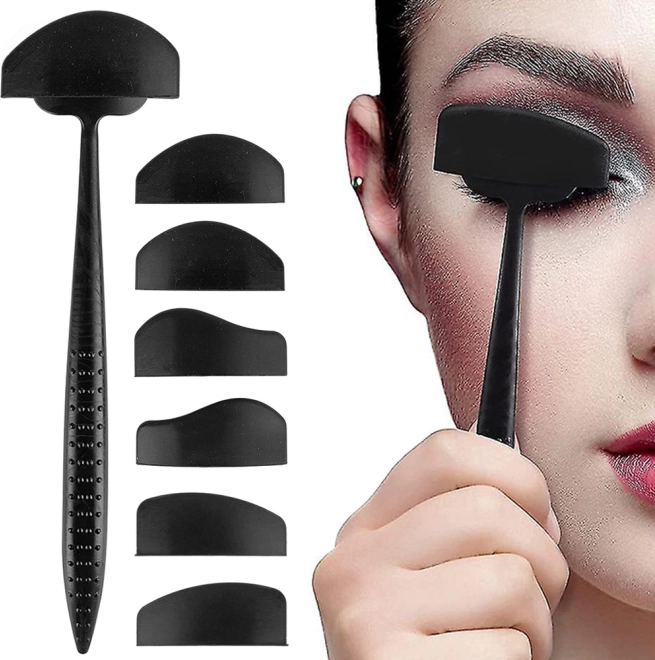 Silicone eyeshadow stencils with attachment set