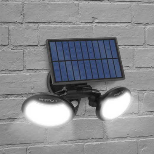 Zonne-wandspot met bewegingssensor en twee draaibare COB-leds