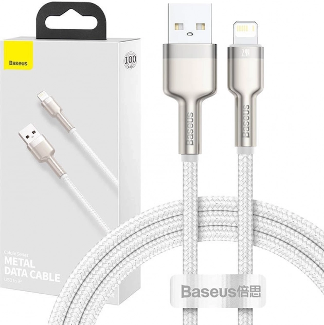 USB Kabel Lightning Baseus Cafule 2,4A 1m Weiß
