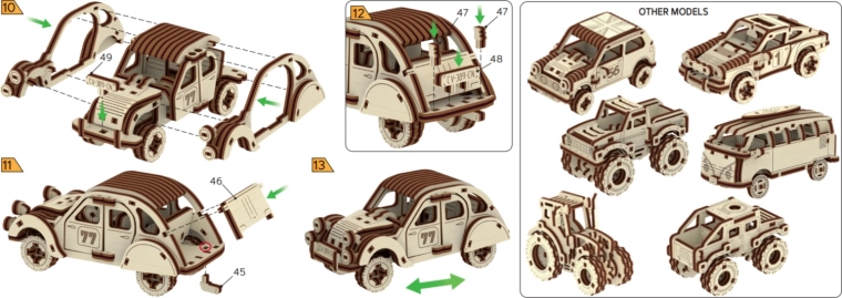Houten 3D-puzzel – rallyauto om te bouwen