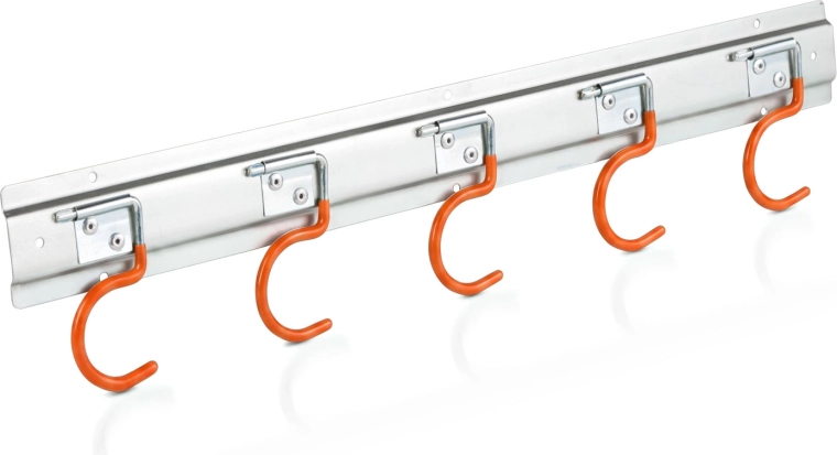 Five hooks for organized storage