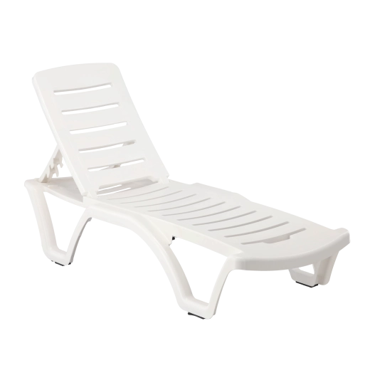 White plastic garden lounger