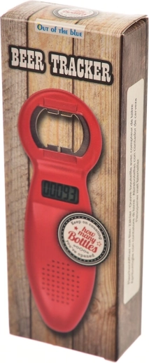 Bottle opener with counter, red