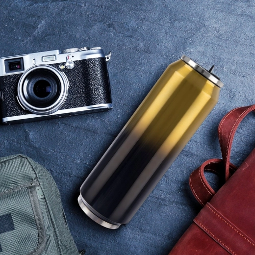 Elegantes schwarz‑goldenes Design für unterwegs