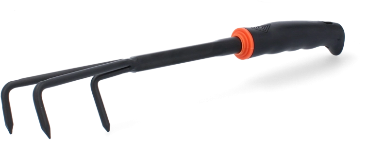 Garden Cultivator with Three Tines, Black, 31 × 7 × 6.5 cm