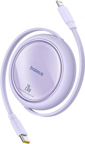 Baseus Free2Pull uittrekbare oplaadkabel USB‑C naar Lightning 20W 1m paars