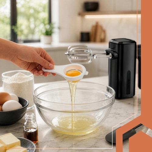 Practical egg separator for baking