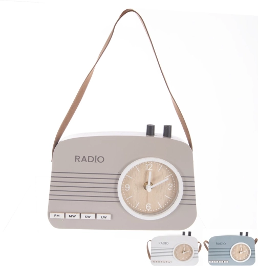 Dekorative Tischuhr in Radioform (UH/Holz) 21 × 35 × 15 cm, 3 Varianten