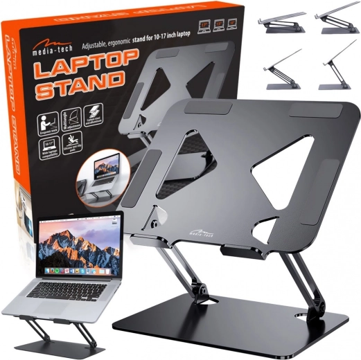 Support ergonomique réglable Media-Tech pour ordinateur portable de 10 à 17 pouces