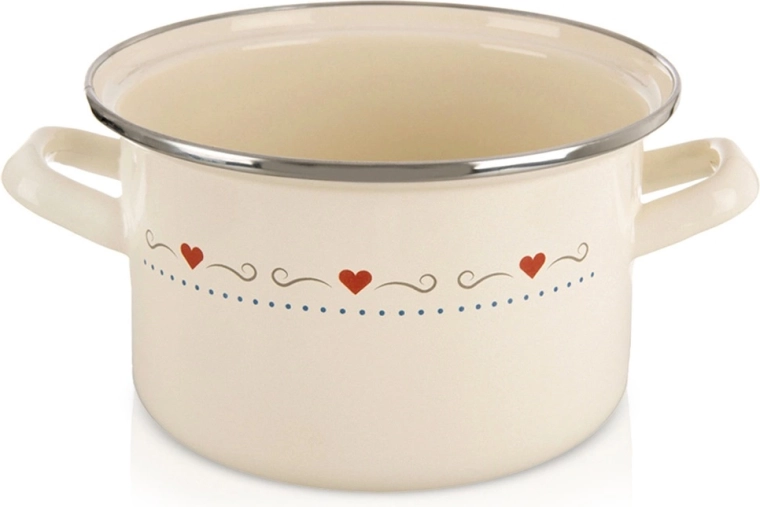 Geglazuurde pan Tonca 18 cm, 2 l, crèmekleurig